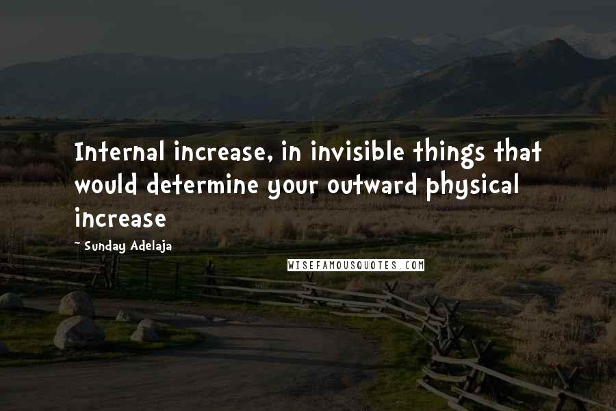 Sunday Adelaja Quotes: Internal increase, in invisible things that would determine your outward physical increase