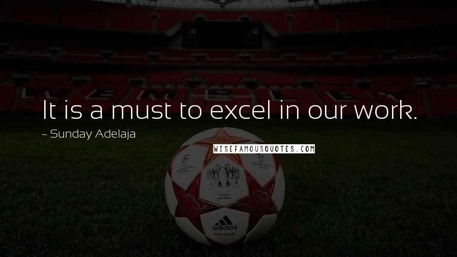 Sunday Adelaja Quotes: It is a must to excel in our work.