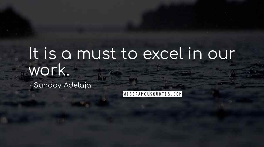 Sunday Adelaja Quotes: It is a must to excel in our work.