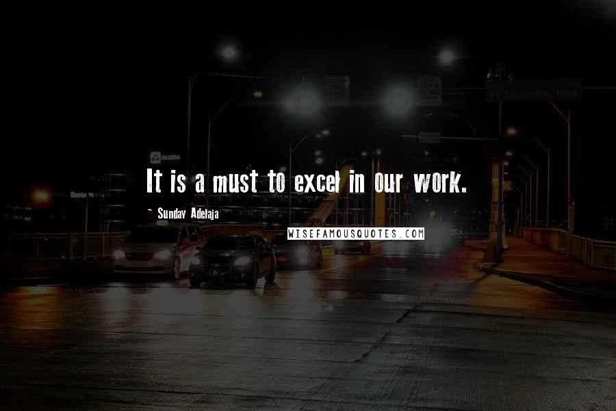 Sunday Adelaja Quotes: It is a must to excel in our work.