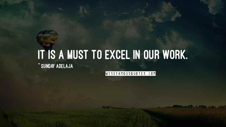 Sunday Adelaja Quotes: It is a must to excel in our work.