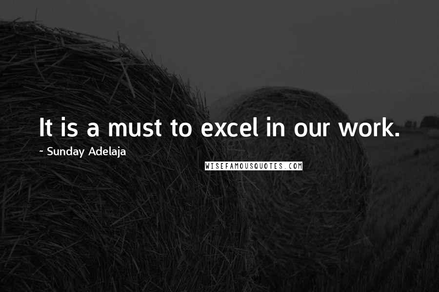 Sunday Adelaja Quotes: It is a must to excel in our work.