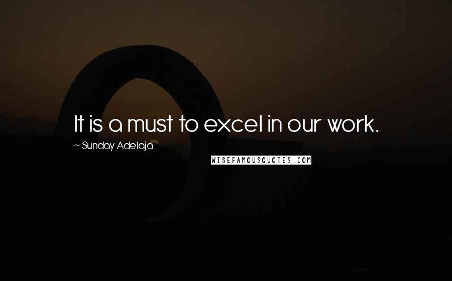 Sunday Adelaja Quotes: It is a must to excel in our work.