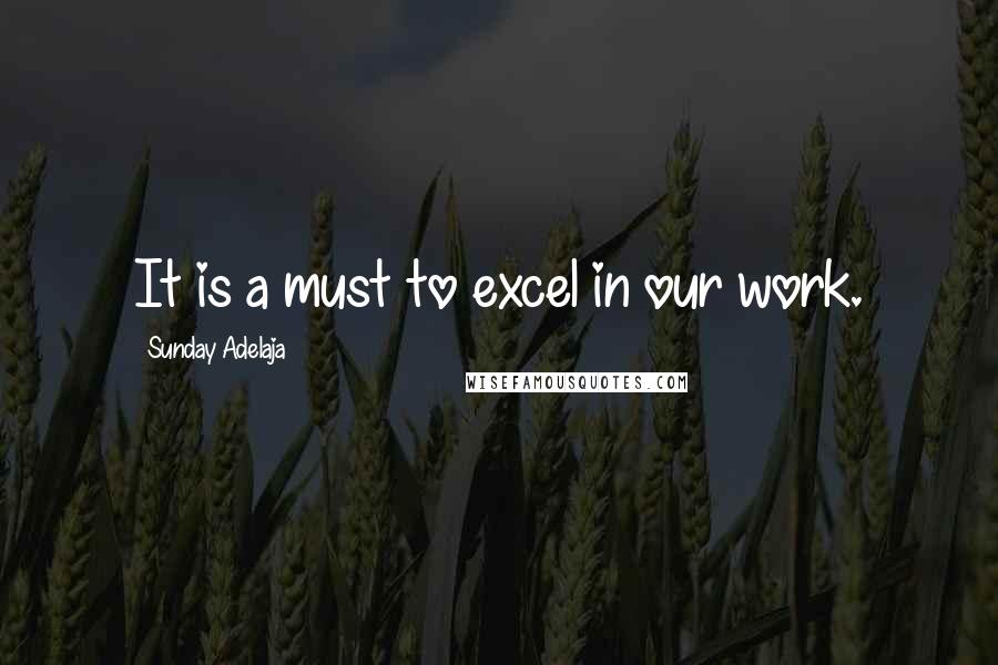 Sunday Adelaja Quotes: It is a must to excel in our work.
