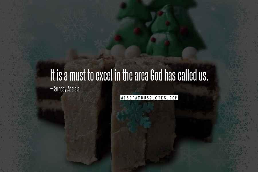 Sunday Adelaja Quotes: It is a must to excel in the area God has called us.