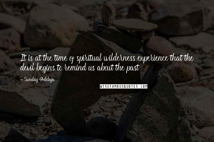 Sunday Adelaja Quotes: It is at the time of spiritual wilderness experience that the devil begins to remind us about the past