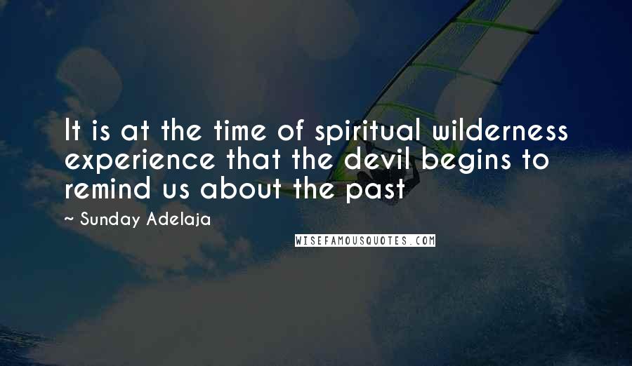 Sunday Adelaja Quotes: It is at the time of spiritual wilderness experience that the devil begins to remind us about the past