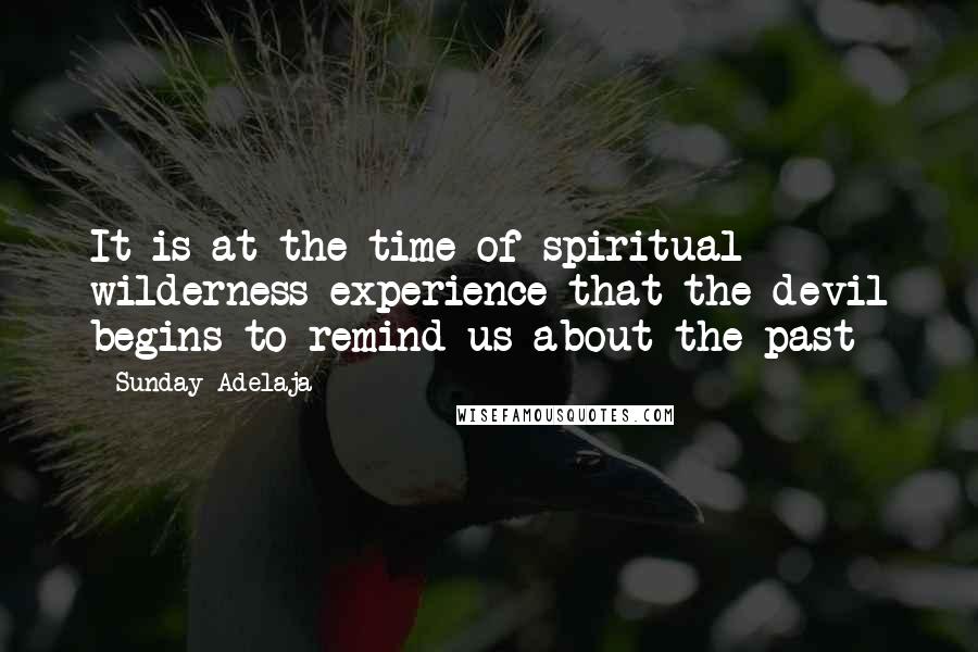 Sunday Adelaja Quotes: It is at the time of spiritual wilderness experience that the devil begins to remind us about the past