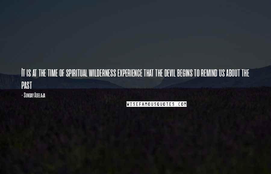 Sunday Adelaja Quotes: It is at the time of spiritual wilderness experience that the devil begins to remind us about the past