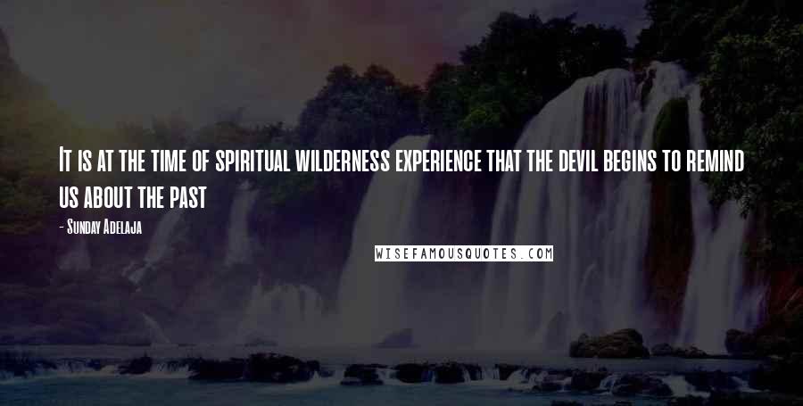 Sunday Adelaja Quotes: It is at the time of spiritual wilderness experience that the devil begins to remind us about the past