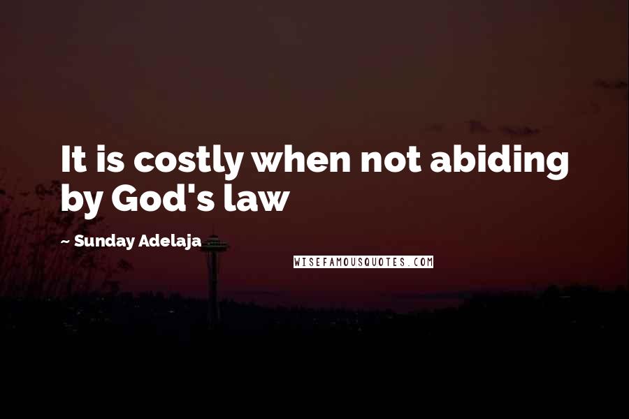 Sunday Adelaja Quotes: It is costly when not abiding by God's law