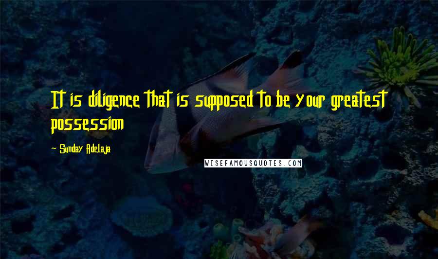 Sunday Adelaja Quotes: It is diligence that is supposed to be your greatest possession