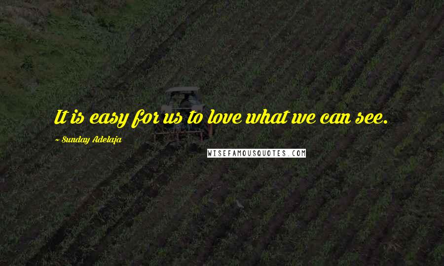 Sunday Adelaja Quotes: It is easy for us to love what we can see.