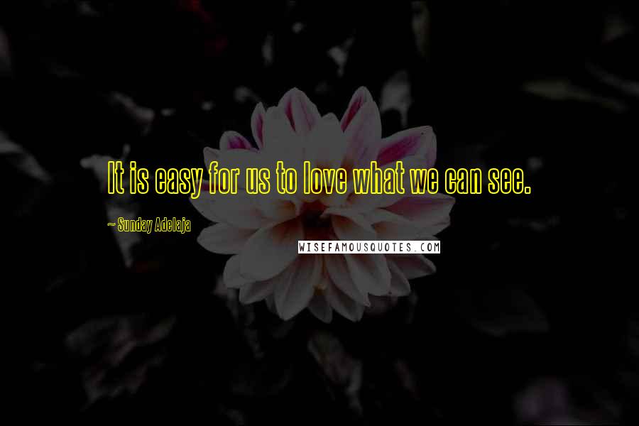 Sunday Adelaja Quotes: It is easy for us to love what we can see.