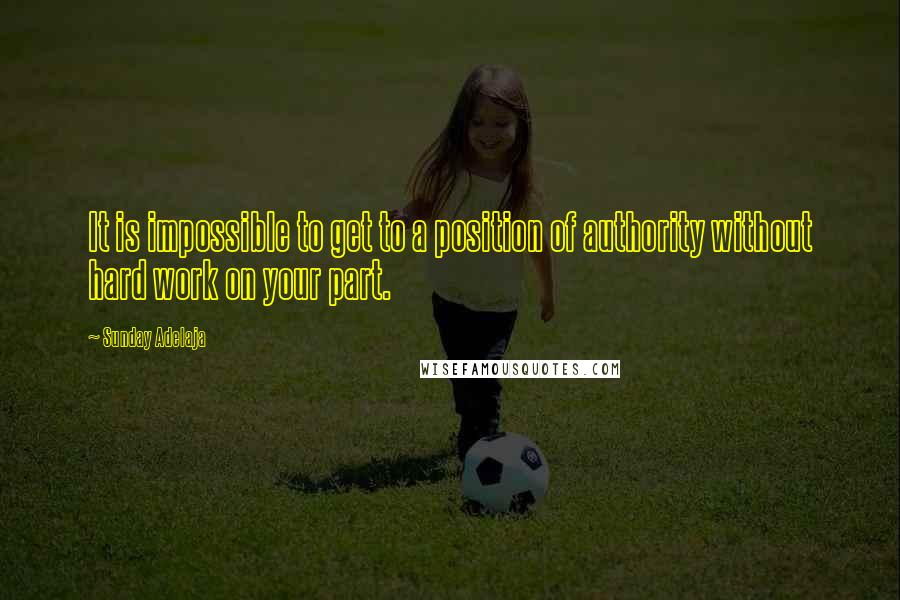 Sunday Adelaja Quotes: It is impossible to get to a position of authority without hard work on your part.