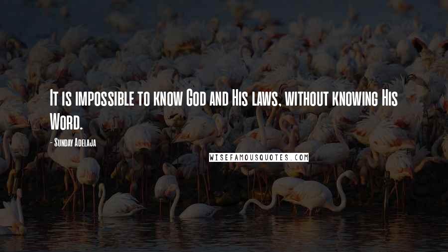 Sunday Adelaja Quotes: It is impossible to know God and His laws, without knowing His Word.