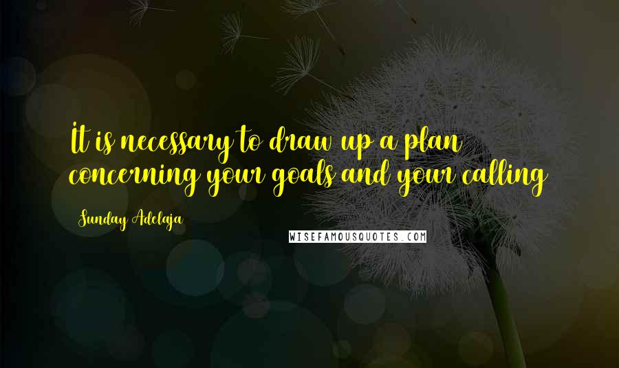 Sunday Adelaja Quotes: It is necessary to draw up a plan concerning your goals and your calling