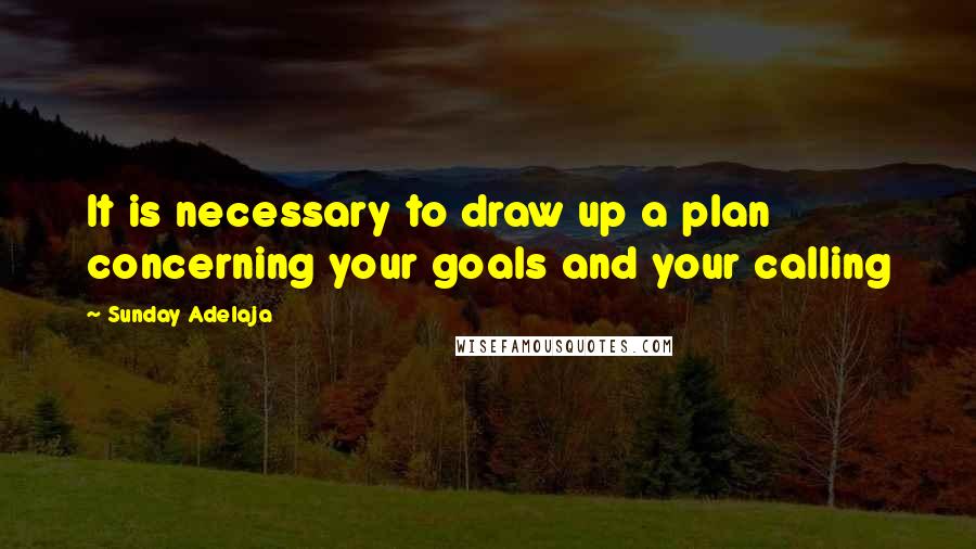 Sunday Adelaja Quotes: It is necessary to draw up a plan concerning your goals and your calling