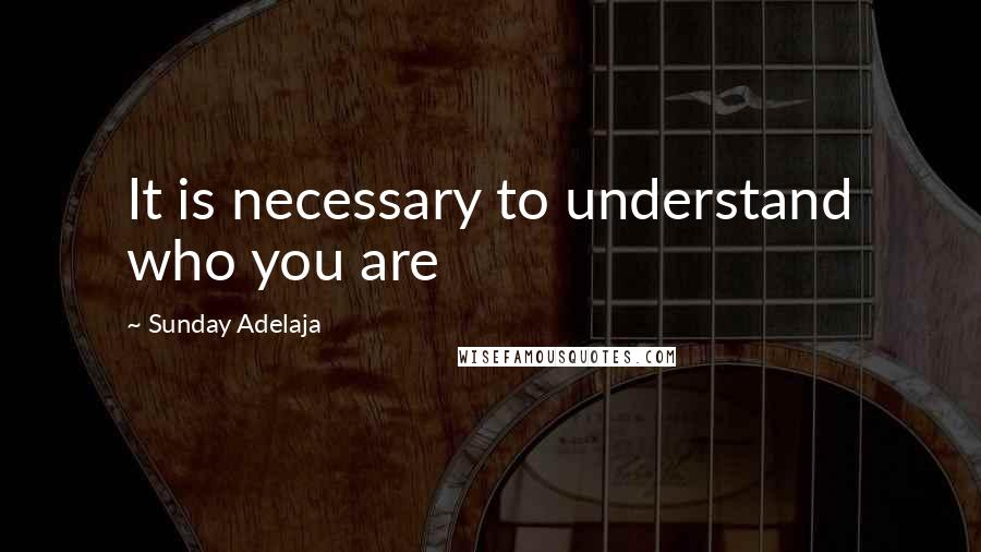 Sunday Adelaja Quotes: It is necessary to understand who you are