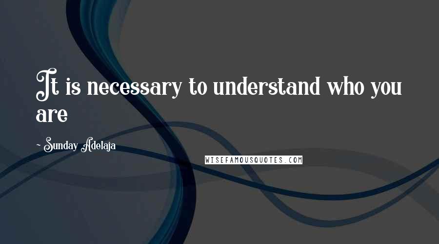 Sunday Adelaja Quotes: It is necessary to understand who you are