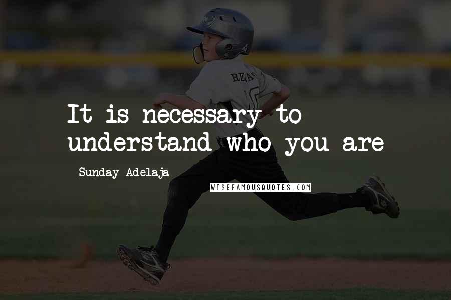 Sunday Adelaja Quotes: It is necessary to understand who you are