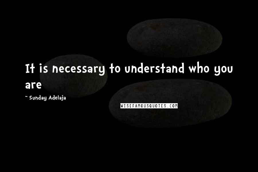 Sunday Adelaja Quotes: It is necessary to understand who you are