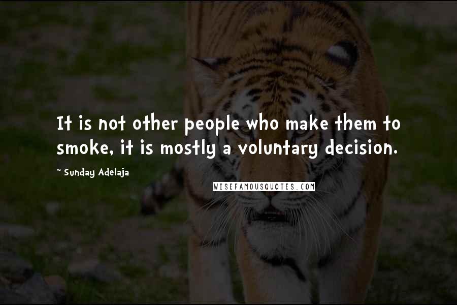 Sunday Adelaja Quotes: It is not other people who make them to smoke, it is mostly a voluntary decision.