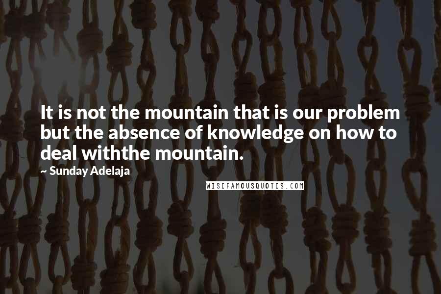 Sunday Adelaja Quotes: It is not the mountain that is our problem but the absence of knowledge on how to deal withthe mountain.