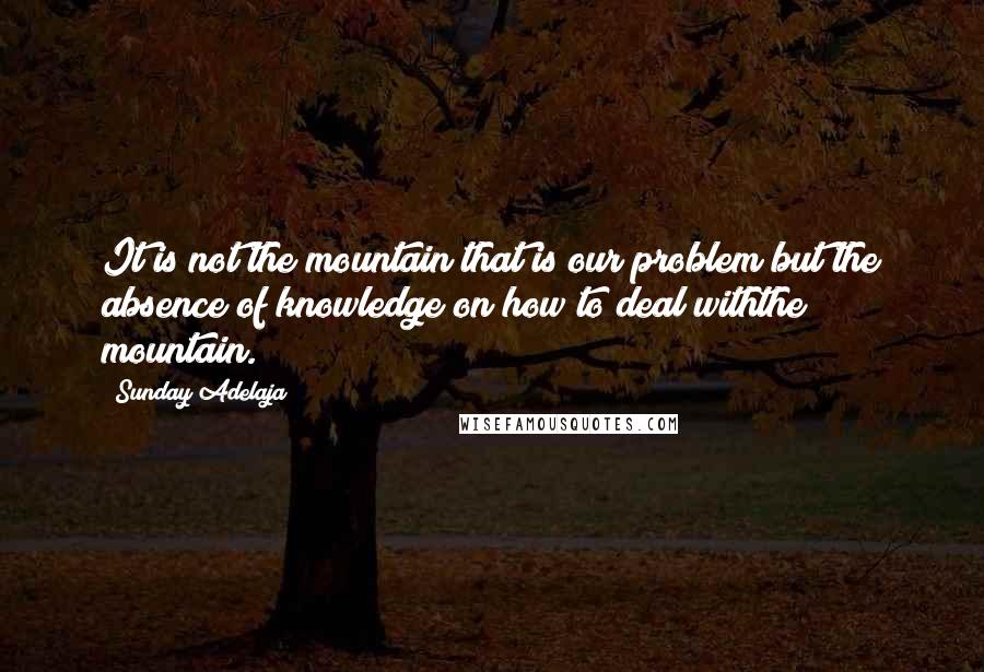 Sunday Adelaja Quotes: It is not the mountain that is our problem but the absence of knowledge on how to deal withthe mountain.