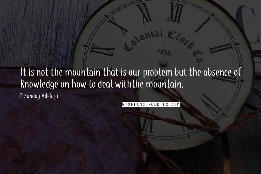 Sunday Adelaja Quotes: It is not the mountain that is our problem but the absence of knowledge on how to deal withthe mountain.