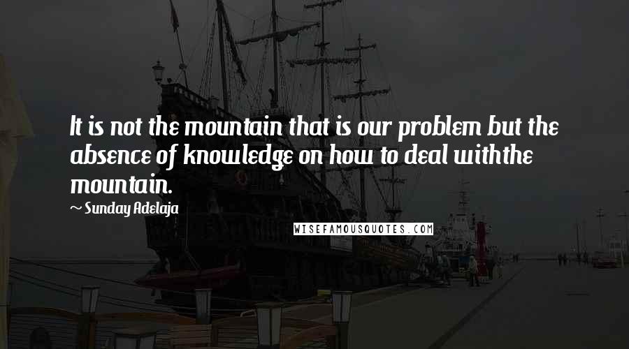 Sunday Adelaja Quotes: It is not the mountain that is our problem but the absence of knowledge on how to deal withthe mountain.