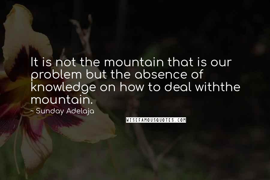 Sunday Adelaja Quotes: It is not the mountain that is our problem but the absence of knowledge on how to deal withthe mountain.