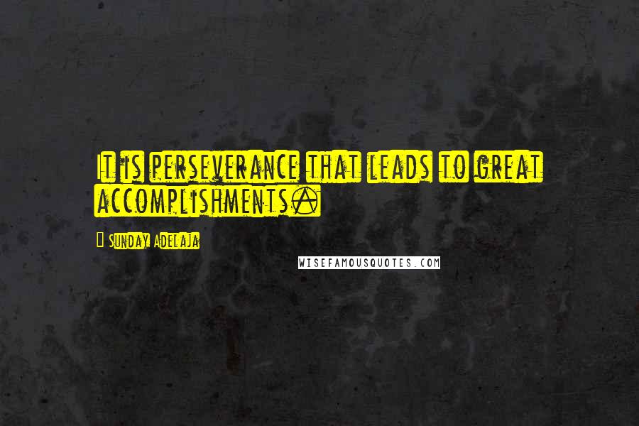 Sunday Adelaja Quotes: It is perseverance that leads to great accomplishments.