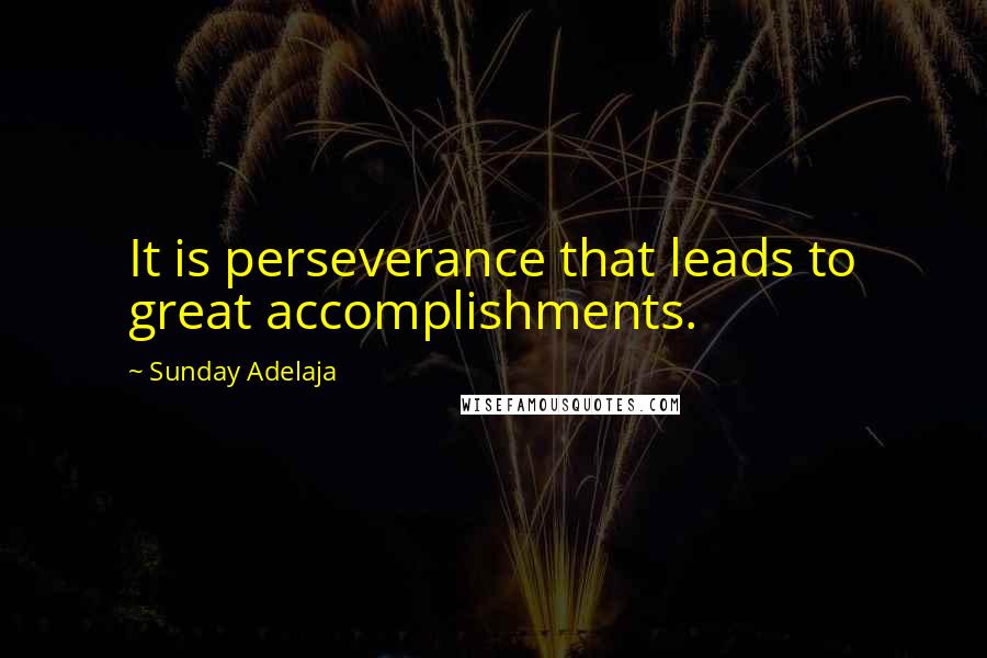 Sunday Adelaja Quotes: It is perseverance that leads to great accomplishments.