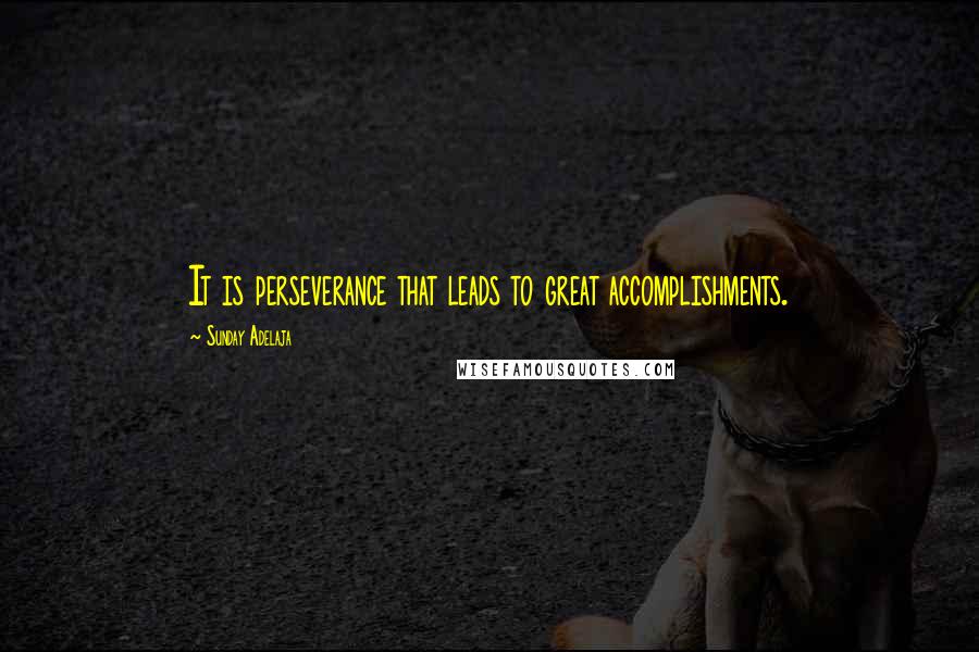 Sunday Adelaja Quotes: It is perseverance that leads to great accomplishments.