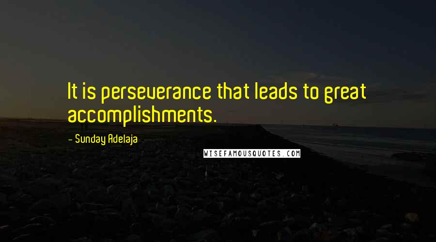 Sunday Adelaja Quotes: It is perseverance that leads to great accomplishments.