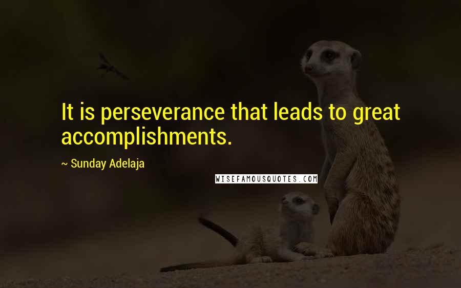 Sunday Adelaja Quotes: It is perseverance that leads to great accomplishments.