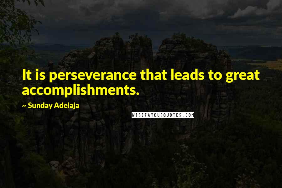 Sunday Adelaja Quotes: It is perseverance that leads to great accomplishments.