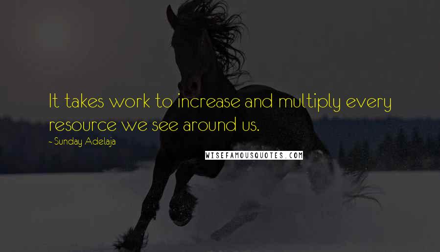 Sunday Adelaja Quotes: It takes work to increase and multiply every resource we see around us.