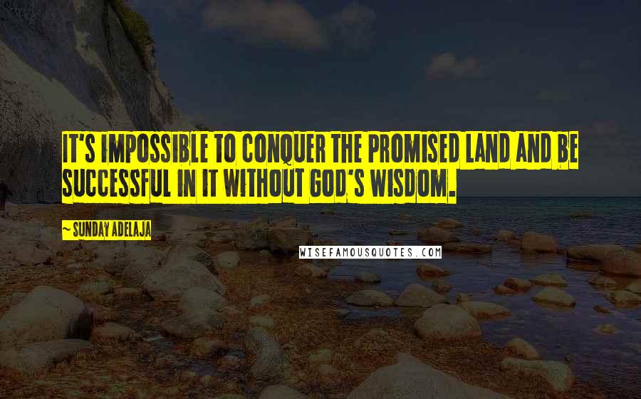 Sunday Adelaja Quotes: It's impossible to conquer the Promised Land and be successful in it without God's wisdom.