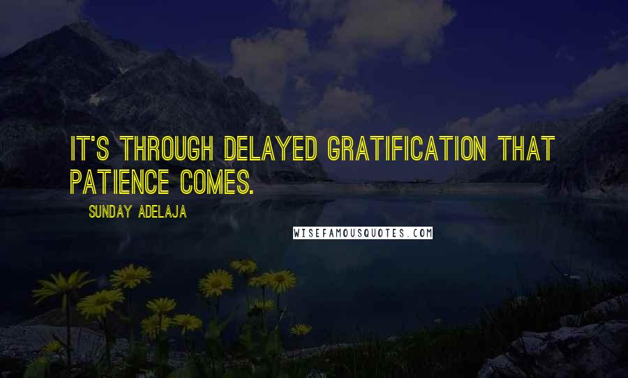 Sunday Adelaja Quotes: It's through delayed gratification that patience comes.