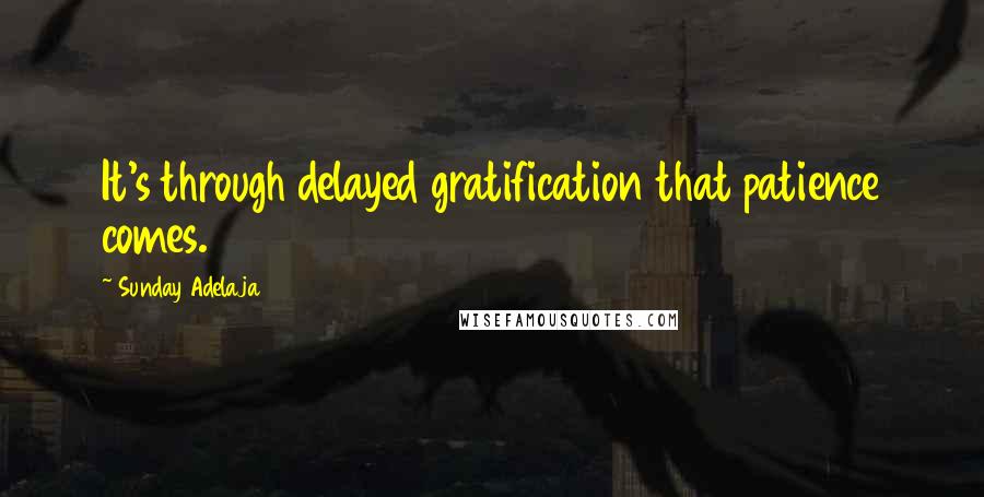 Sunday Adelaja Quotes: It's through delayed gratification that patience comes.
