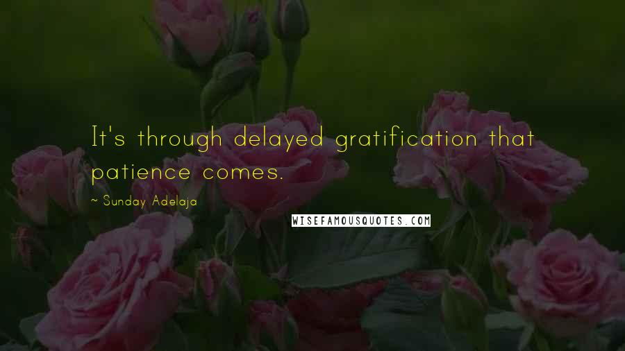 Sunday Adelaja Quotes: It's through delayed gratification that patience comes.