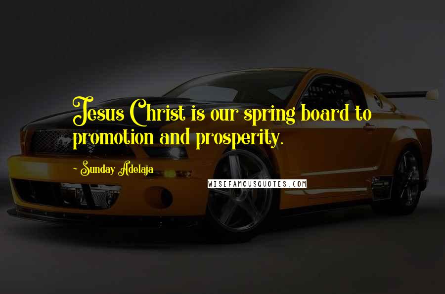 Sunday Adelaja Quotes: Jesus Christ is our spring board to promotion and prosperity.