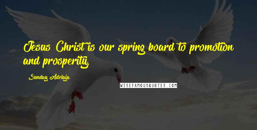 Sunday Adelaja Quotes: Jesus Christ is our spring board to promotion and prosperity.