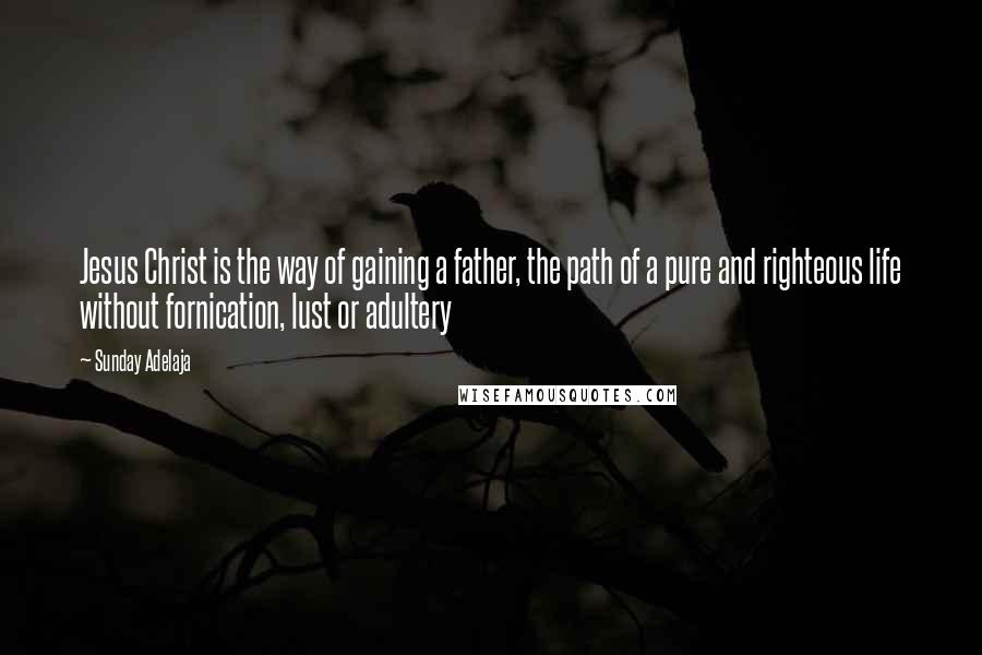 Sunday Adelaja Quotes: Jesus Christ is the way of gaining a father, the path of a pure and righteous life without fornication, lust or adultery