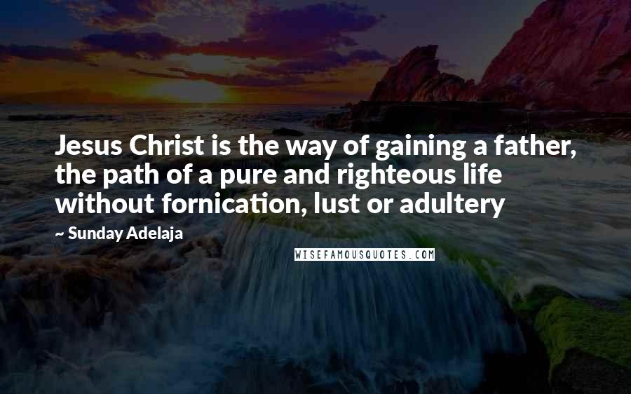 Sunday Adelaja Quotes: Jesus Christ is the way of gaining a father, the path of a pure and righteous life without fornication, lust or adultery