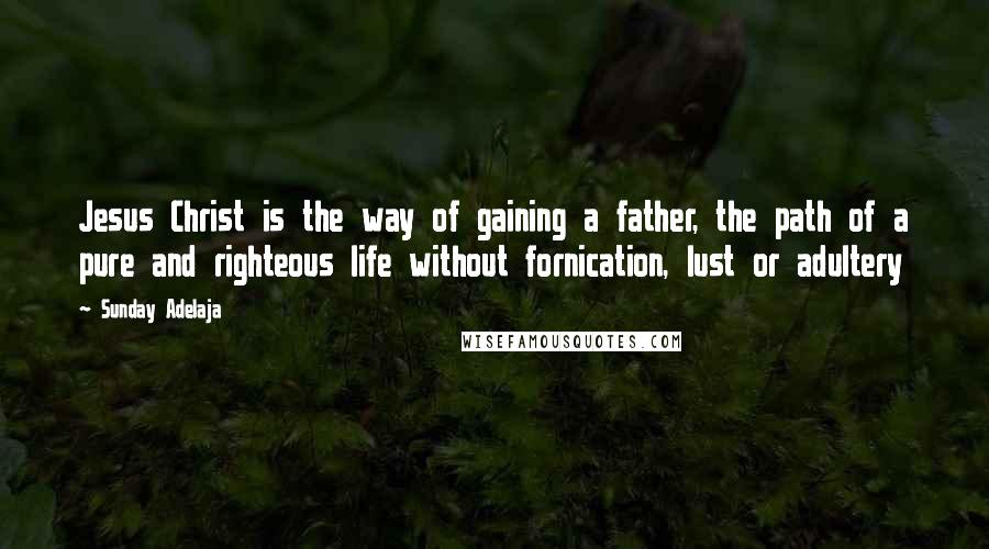 Sunday Adelaja Quotes: Jesus Christ is the way of gaining a father, the path of a pure and righteous life without fornication, lust or adultery