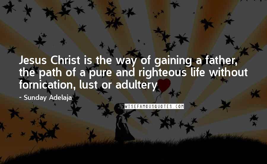 Sunday Adelaja Quotes: Jesus Christ is the way of gaining a father, the path of a pure and righteous life without fornication, lust or adultery