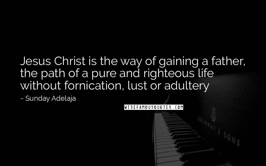 Sunday Adelaja Quotes: Jesus Christ is the way of gaining a father, the path of a pure and righteous life without fornication, lust or adultery